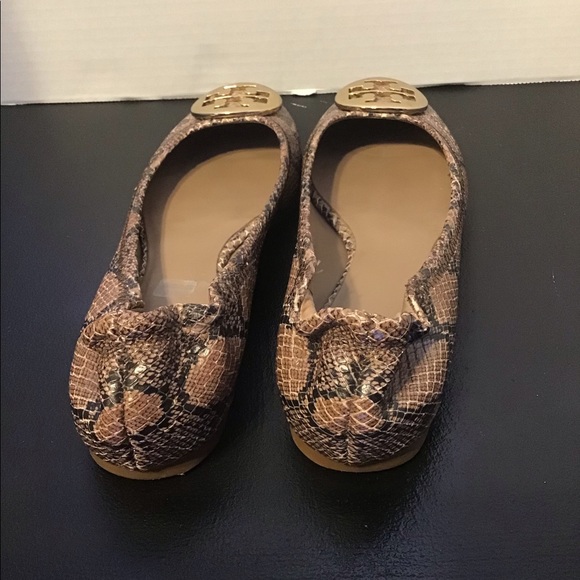 Tory Burch Reva Snakeskin Ballet Flats - Picture 10 of 12
